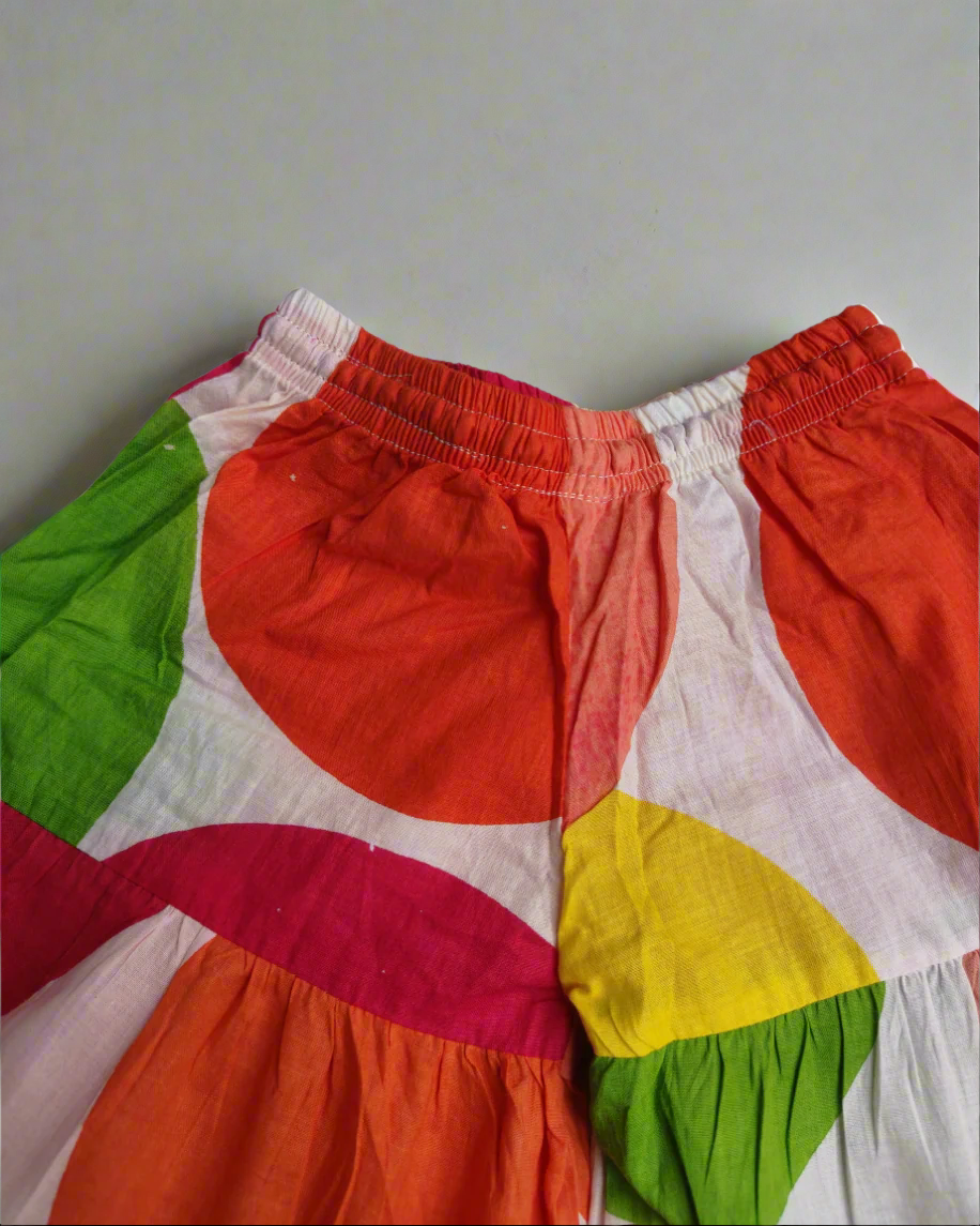 Girls pure cotton multicolor 3/4th sleeve kurta with sharara Set - traditional wear