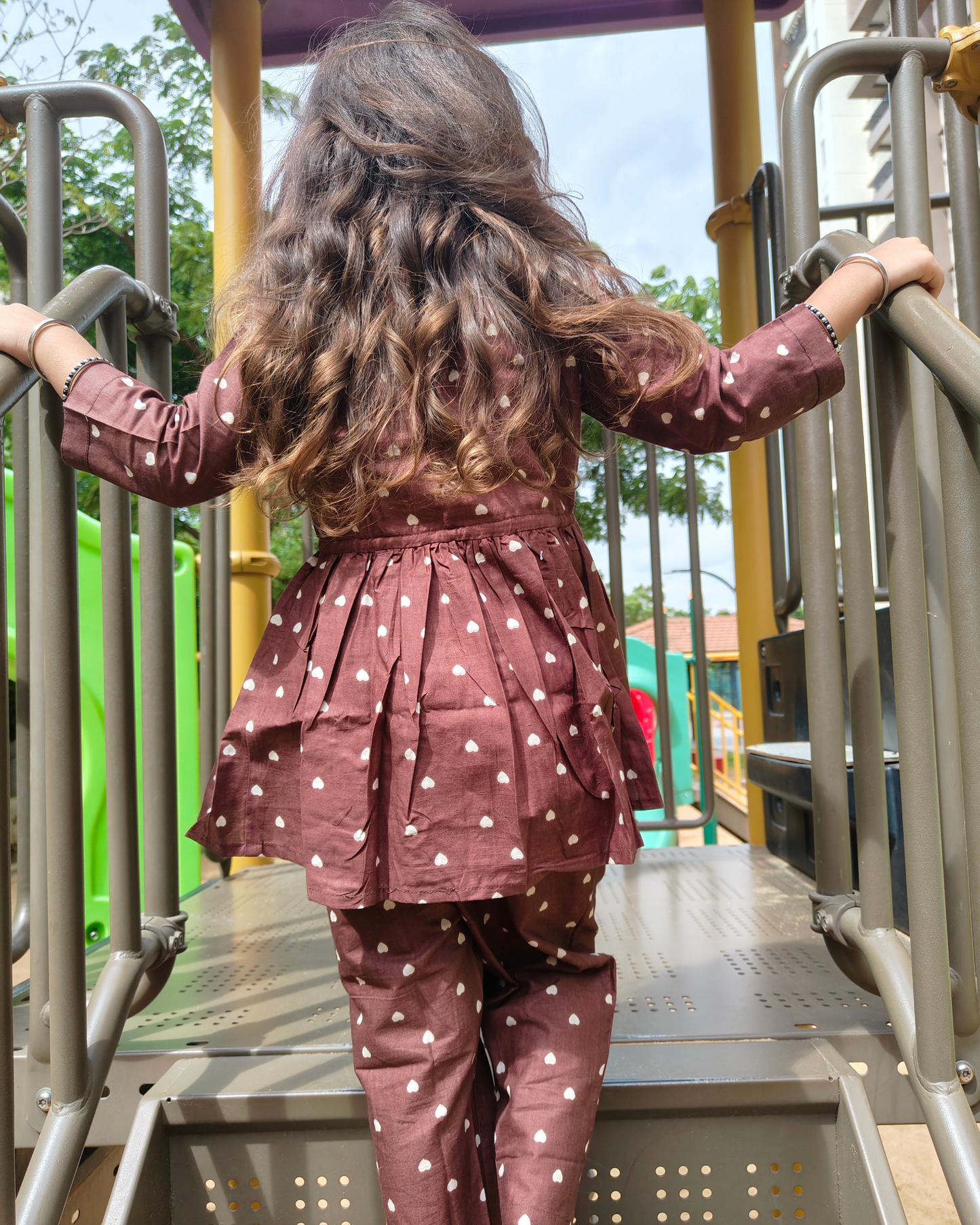 SnugBug Heart Printed Girls Cotton Co-ord Set