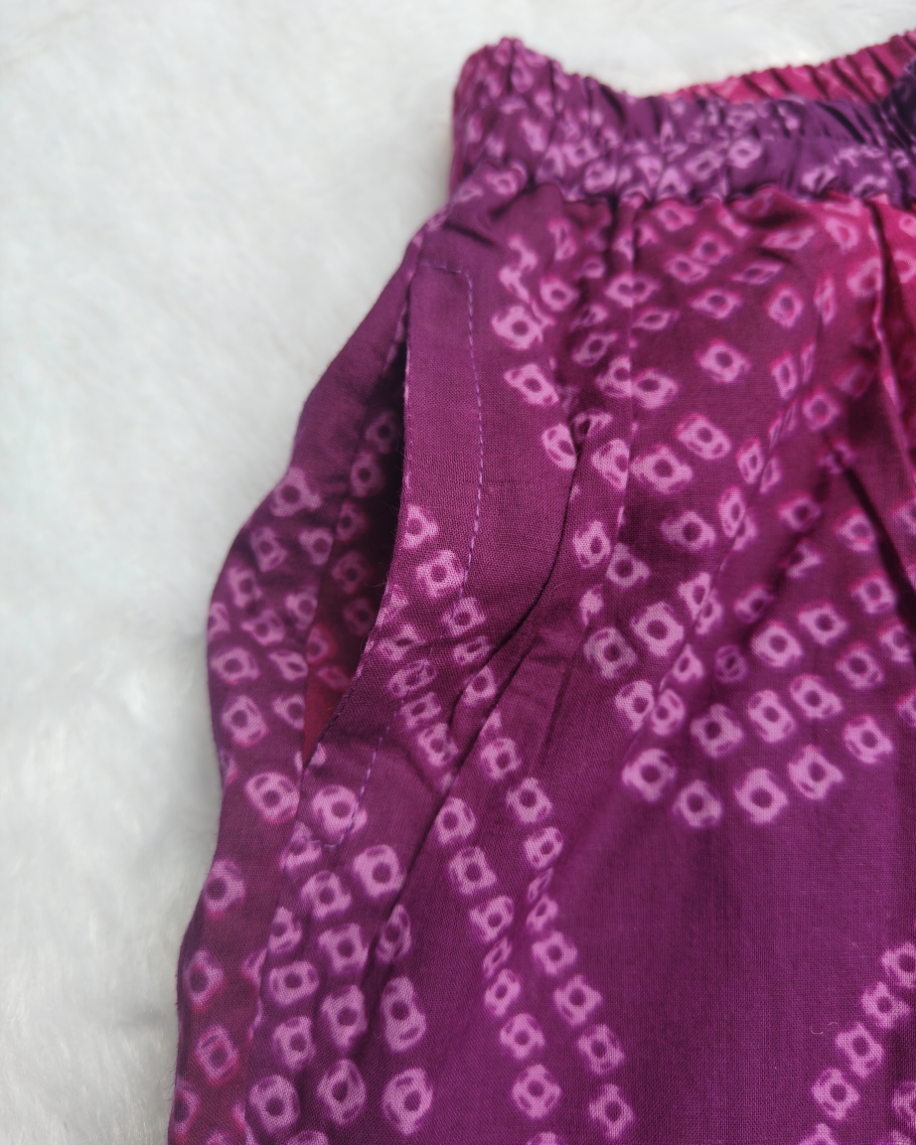 Girls Bandhani Bliss Ethic Wear | Cotton Kurta Pajama with Dupatta | SnugBug