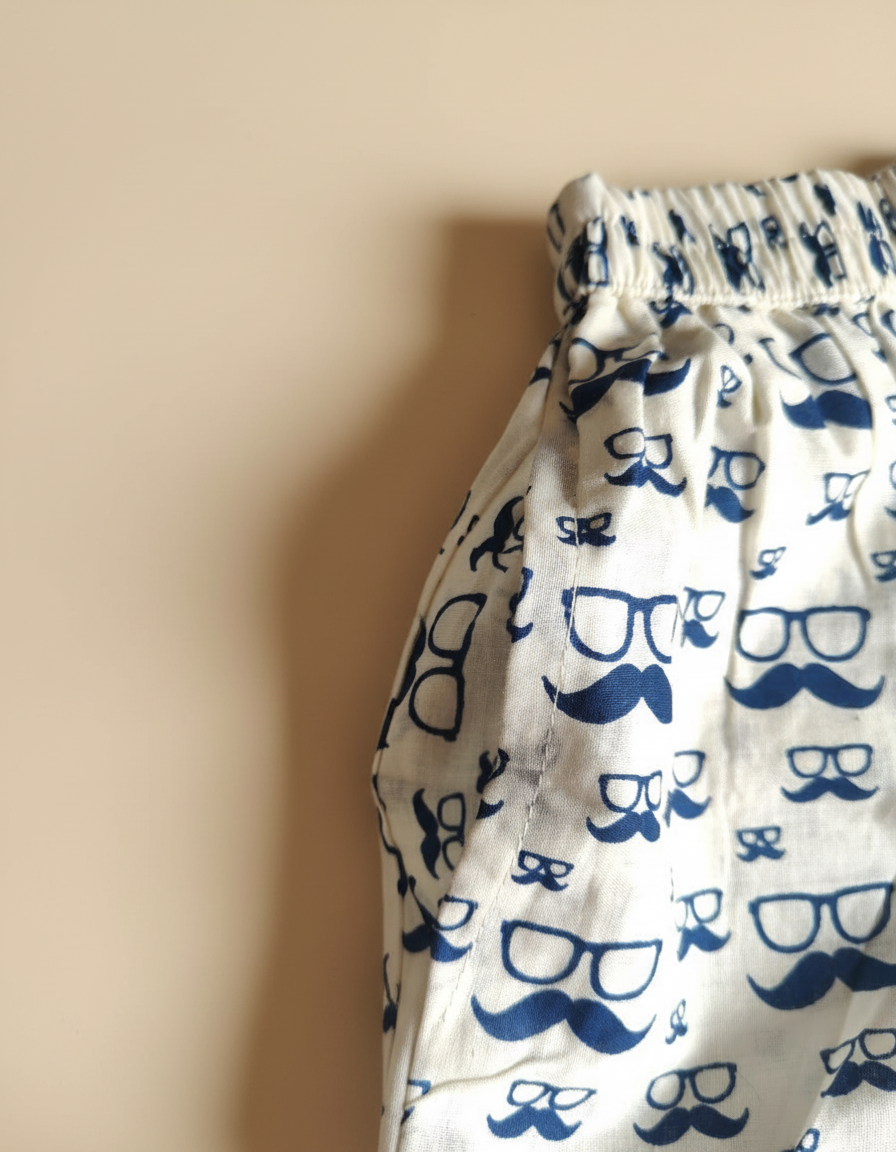 SnugBug Boys Specs Print Pure Cotton Summer Co-ord Set