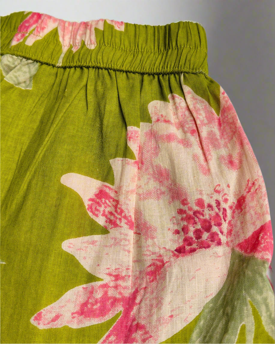 Girls Green Pure Cotton Dori Kurta with wooden button at the back with matching shrara and dupatta