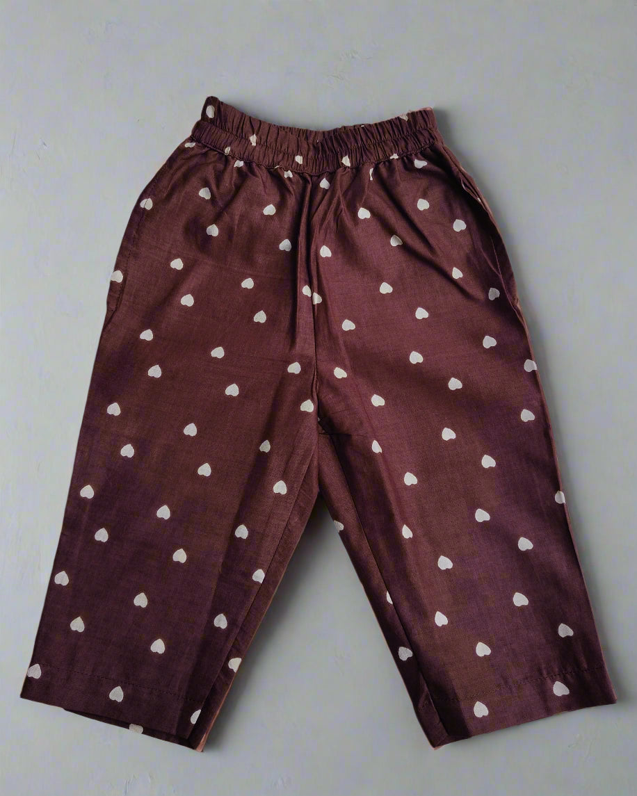 Girls Heart Printed Dori co-ord set in pure cotton fabric