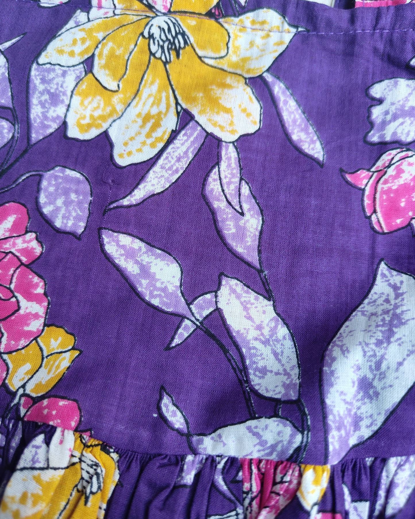 Girls Cotton Sleeveless Purple Co-ordSet