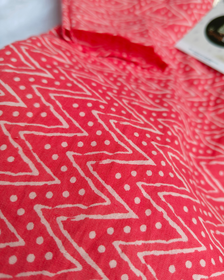 Boys Cotton Baby Pink Zig-Zag Kurta Pajama Set | SnugBug