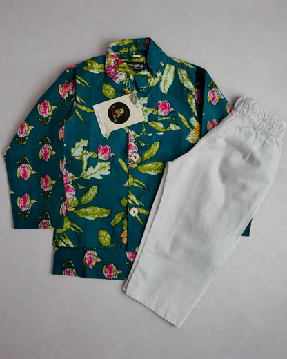 Pure cotton boys kurta pajama with jacket for festive , wedding or traditional wear in very soft fabric