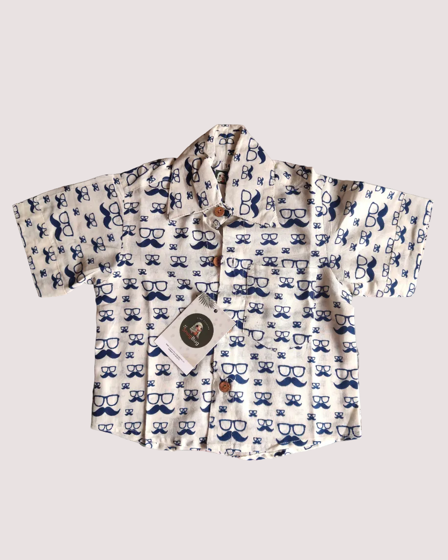 SnugBug Boys Specs Print Pure Cotton Summer Co-ord Set