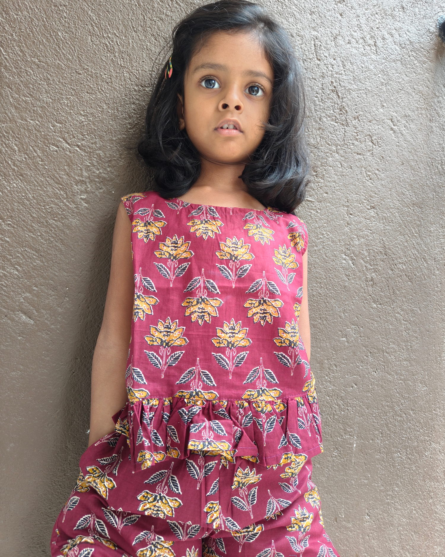 Girls Sleeveless Cotton Floral Co-Ord Set for Summer