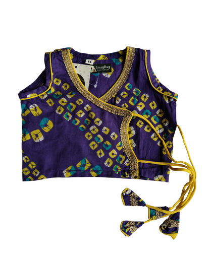 Girls Bandhej Print Cotton Lehanga choli with dupatta traditional weafr