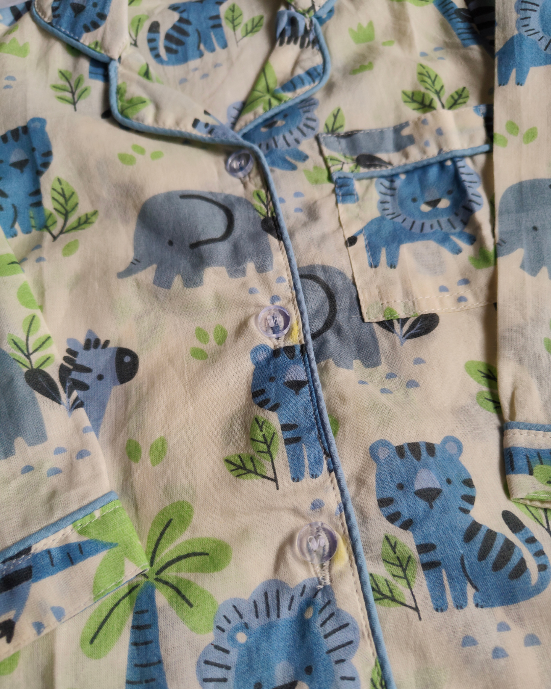 Fat Elephant printed full sleeve kids cotton night wear