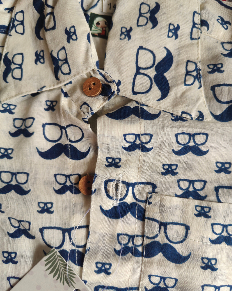 SnugBug Boys Specs Print Pure Cotton Summer Co-ord Set