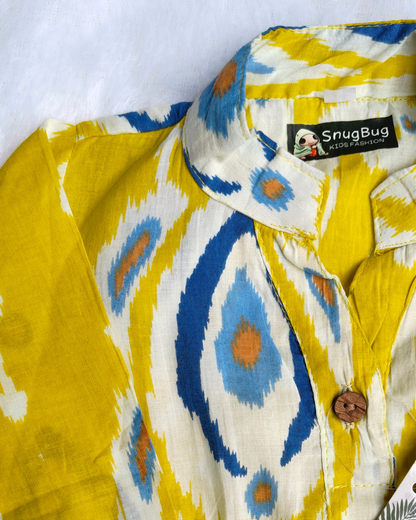 Girls Nazaria Yellow Dori Cotton Co-ord Set | SNUGBUG