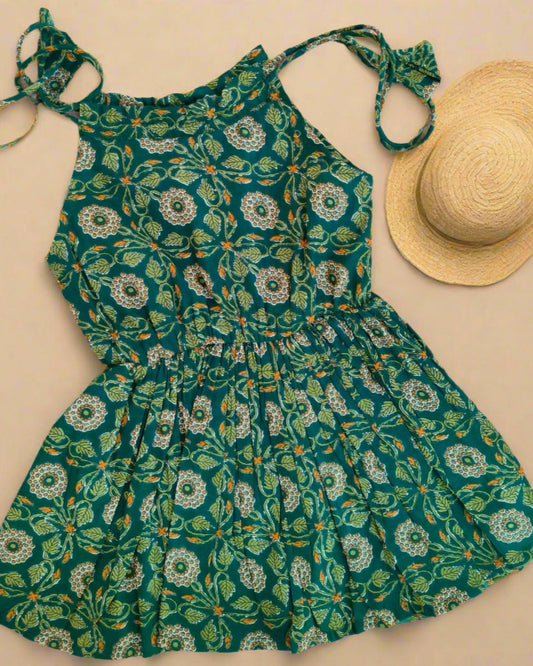 SnugBug Cotton Green Dori Frock