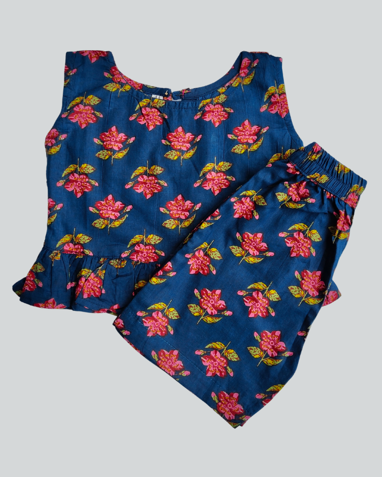 SnugBug Pure Cotton girls sleeveless shorts set