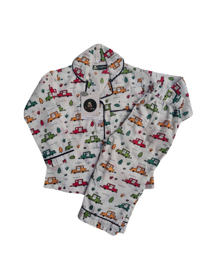 Car Printed pure cotton fll sleeve night suit set for boys and girls 