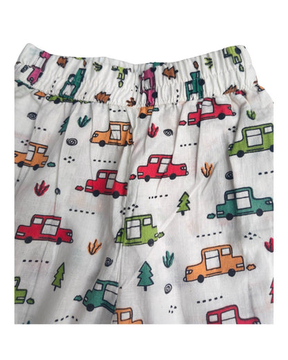 Car Printed pure cotton fll sleeve night suit set for boys and girls 