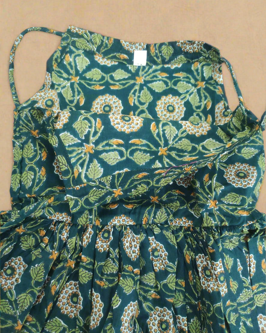 SnugBug Green Cotton frock