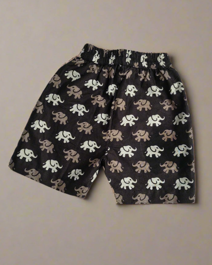Kids Summer Cotton Elephant printed co-ord set