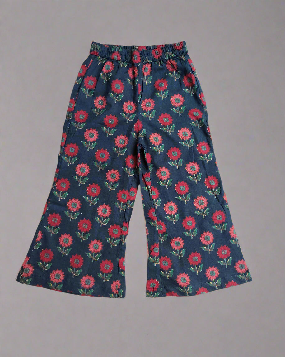 Summer Cotton Sleeveless Ruffle Top and Pant Set