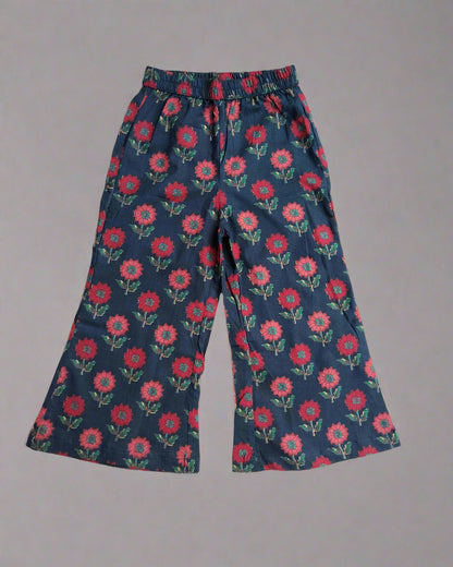 Summer Cotton Sleeveless Ruffle Top and Pant Set