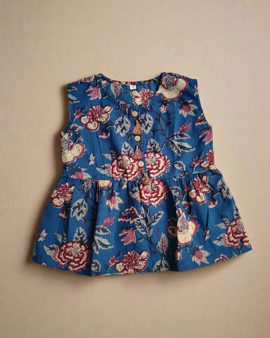 SnugBug Girls Summer Cotton Peplum Top and Pant