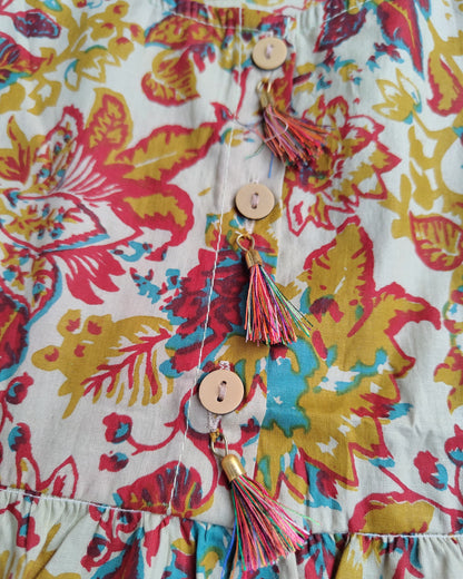 Summer Cotton Peplum Top with Pant 
