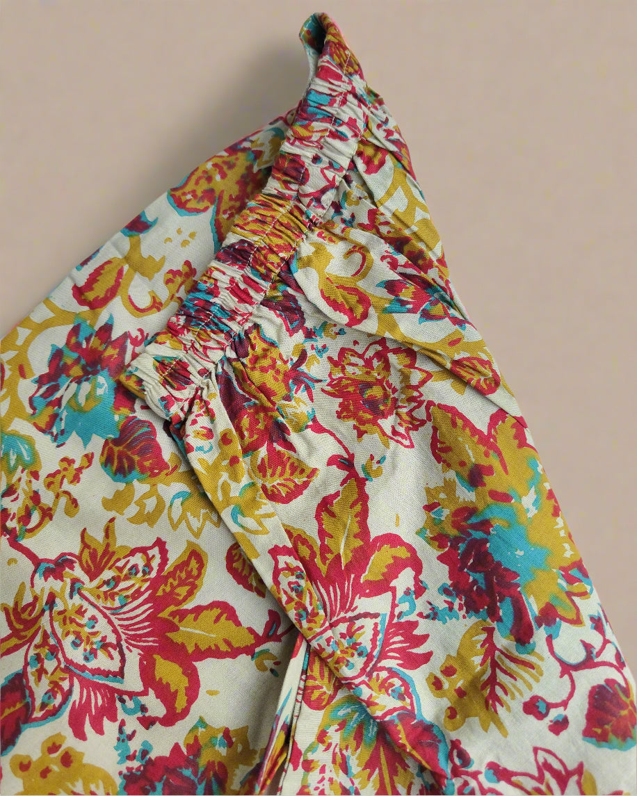 Summer Cotton Peplum Top with Pant 