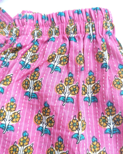 Girls Floral Boota Co-Ord Sets -Cotton Summer Half Sleeve Clothing | SnugBug