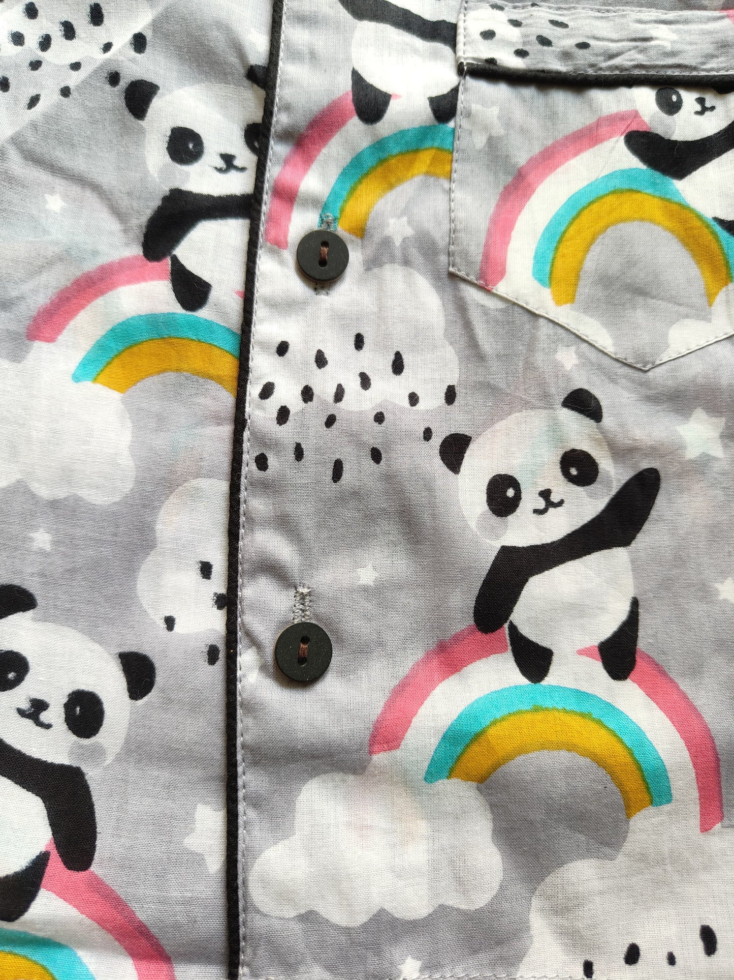 Kids Full Sleeve Night Wear | Panda Print Cotton Night Suit | SnugBug