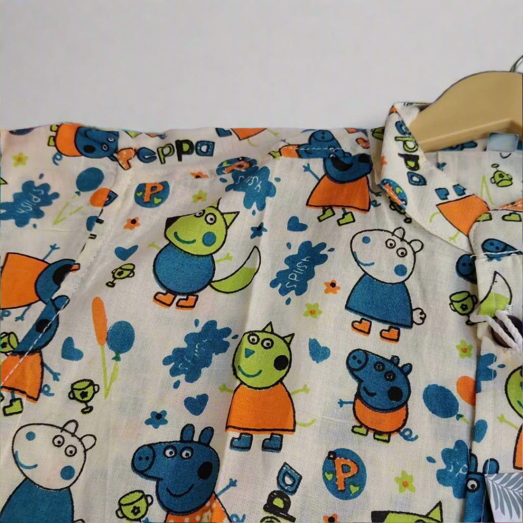 SnugBug peppa printed Kids Cotton shirt