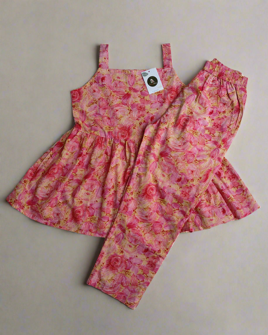 Girls Summer Sleeveless Cotton Comfortable Co-ord Set