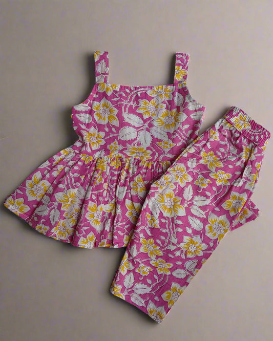 Girls Summer pure cotton sleeveless Co-ord Set