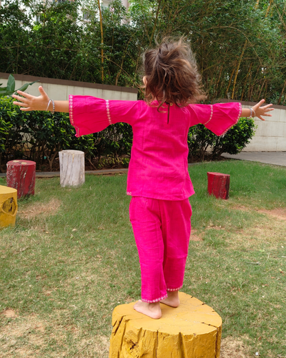 SnugBug Pink SlubCotton Co-ord for girls