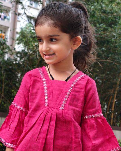 SnugBug Pink SlubCotton Co-ord for girls