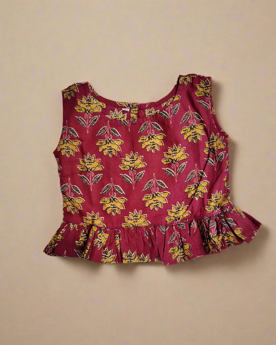 Girls Sleeveless Cotton Floral Co-Ord Set for Summer