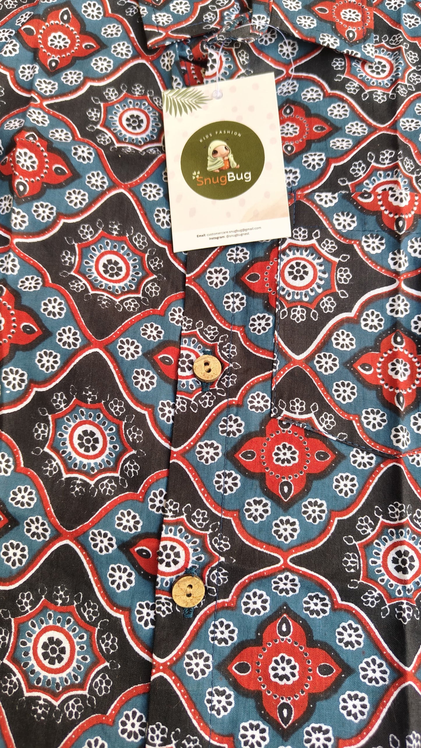 Boys Jaipuri Print Half Sleeve Cotton Shirt | SnugBug