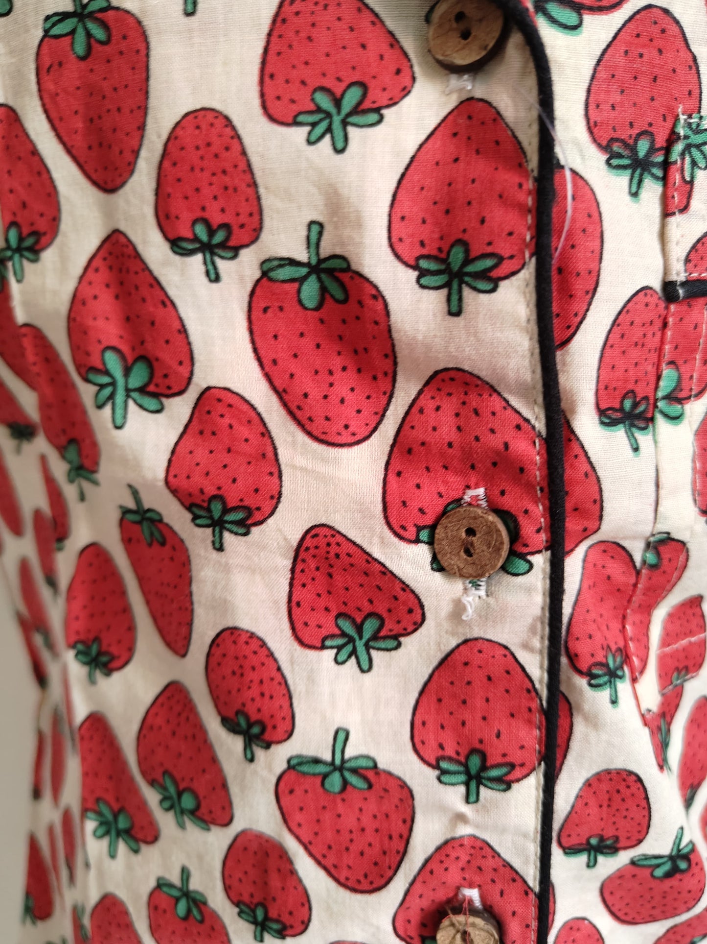 Kids Cotton Night Suit | Full Sleeve Strawberry Print NightWear | SnugBug