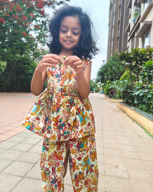 SnugBug Summer Cotton Peplum Top with Pant 