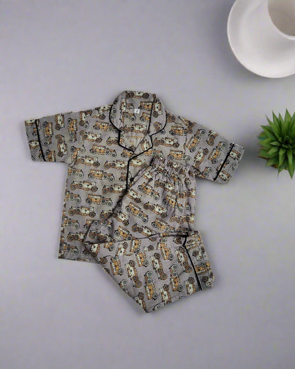Kids Smmer Hanlf Sleeve Cotton Night Suit for Girls and Boys
