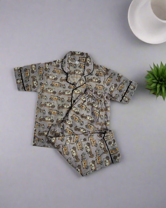 Kids Smmer Hanlf Sleeve Cotton Night Suit for Girls and Boys