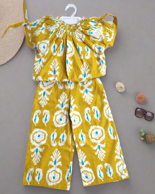 Girls Summer Crop Top Pant Set