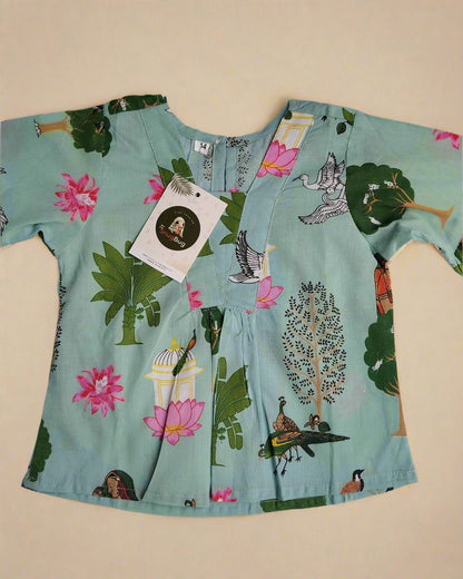 Girls Cotton Co-ord Set – Handblock Printed Summer Outfit
