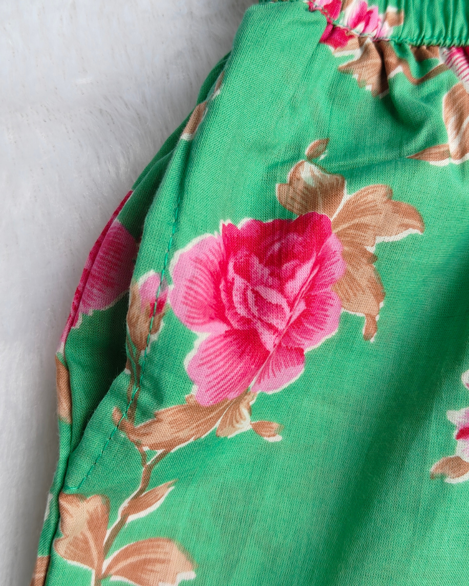 Girls Botanical Floral Dori Cotton Co-ord Set | SNUGBUG